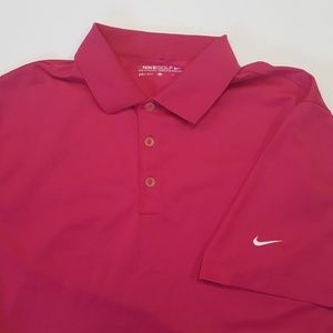 NIKE Golf Polo Dri-Fit Mens PINK NEW Large